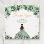 Sage Green Princess Quinceañera Bedankt Bedankjes Labels (Voorkant)