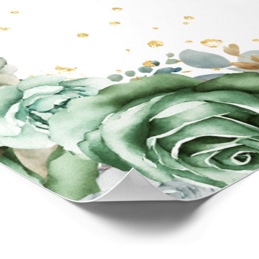 Sage Green Princess Quinceañera Welkom Poster (Hoek)