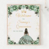 Sage Green Princess Quinceañera Welkom Poster