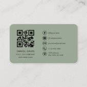 Sage Green Professional Logo QR Code  Visitekaartje (Voorkant)