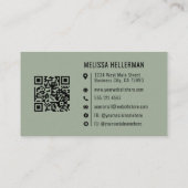 Sage Green Professional Logo QR Code Visitekaartje (Achterkant)