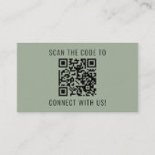 Sage Green Professional Minimalist QR Code Logo Visitekaartje (Achterkant)