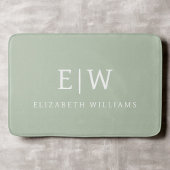 Sage Green Professioneel Eenvoudig Monogram Minima Badmat