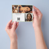 Sage Green Promotional Beauty Salon Photo QR Code Flyer (Hand)