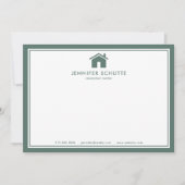 Sage Green Pset Personalized Real Estate Agent Notitiekaartje (Voorkant)