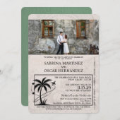 Sage Green Puerta Vallarta Passport Wedding Kaart (Voorkant / Achterkant)
