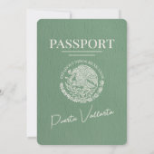 Sage Green Puerta Vallarta Passport Wedding Kaart (Achterkant)