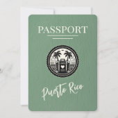 Sage Green Puerto Rico Passport Save The Date (Voorkant)