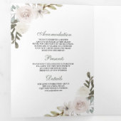 Sage Green Pumpkin en White Floral Wedding Drieluik Uitnodiging (Binnenzijde eerst)