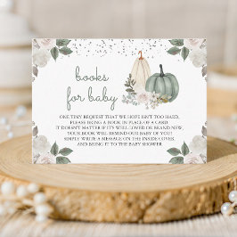 Sage Green Pumpkin Floral Herfst Book Request Informatiekaartje