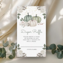 Sage Green Pumpkin Floral Herfst Diaper Raffle