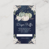 Sage Green Pumpkin Floral Herfst Navy Diaper Raffl Informatiekaartje (Voorkant)