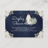 Sage Green Pumpkin Floral Herfst Navy Display Show Informatiekaartje (Voorkant)