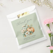 Sage Green Pumpkin Herfst Baby shower Dank u Bedankzakje (Gezegeld)