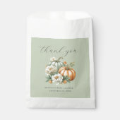 Sage Green Pumpkin Herfst Baby shower Dank u Bedankzakje (Voorkant)