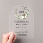 Sage Green Pumpkin Wreath Wedding Acryl Uitnodigingen (Insitu (Draagbaar))