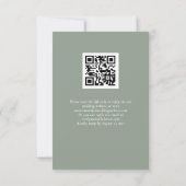 Sage Green Pumpkins Herfst Florals Script QR Code RSVP Kaartje (Achterkant)