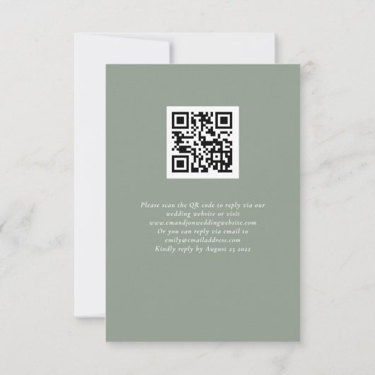 Sage Green Pumpkins Herfst Florals Script QR Code RSVP Kaartje (Achterkant)