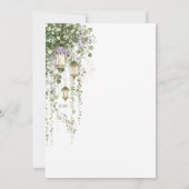 Sage Green Purple Floral Lantern Wedding Kaart (Achterkant)