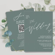 Sage Green QR Code All in One Modern Wedding