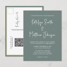 Sage Green QR Code All in One Modern Wedding