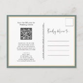 Sage Green QR Code All in One Modern Wedding Uitnodiging Briefkaart (Achterkant)