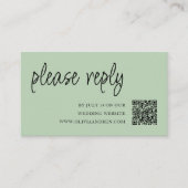 Sage Green | QR-code | Bruiloft RSVP Informatiekaartje (Voorkant)