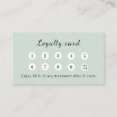 Sage green qr code business logo klantenkaartje (Voorkant)