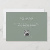 Sage Green QR Code Foto Sla de datum op Save The Date (Achterkant)
