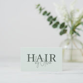 Sage Green QR Code Hair Stylist Modern Visitekaartje (Staand voorkant)