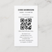 Sage Green QR Code Musician Business Card Visitekaartje (Achterkant)