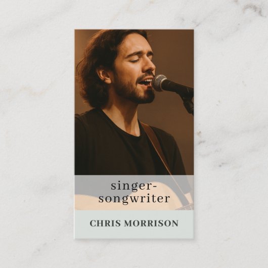 Sage Green QR Code Musician Business Card Visitekaartje (Voorkant)