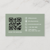 Sage Green QR Code Nail Specialist Artiest Visitekaartje (Achterkant)