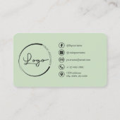 Sage Green QR Code Photo Visitekaartje (Achterkant)