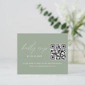 Sage Green QR Code RSVP Foto bruiloft website (Staand voorkant)