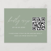 Sage Green QR Code RSVP Foto bruiloft website (Voorkant)