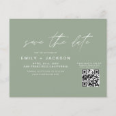 Sage Green QR Code - Sla de datum op 3 Foto Flyer (Achterkant)