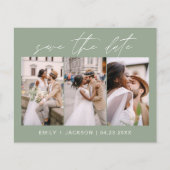 Sage Green QR Code - Sla de datum op 3 Foto Flyer (Voorkant)