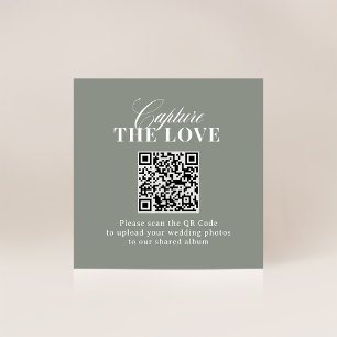 Sage Green   QR Code Wedding Leg de liefde vast Informatiekaartje