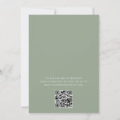 Sage Green QR Code Wildflower Baby in Bloom Shower Kaart (Achterkant)
