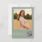 Sage Green QR Code Wildflower Baby in Bloom Shower Kaart (Achterkant)
