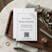 Sage Green Quiet Luxe QR Code Bewaar de Datum Save The Date