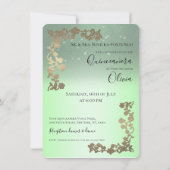 Sage Green Quince Gold Glitter Photo Quinceanera Kaart (Achterkant)