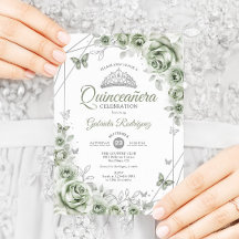 Sage Green Quinceanera Floral