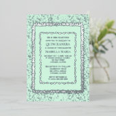 Sage Green Quinceañera Uitnodiging Glam Sparkle (Staand Voorkant)