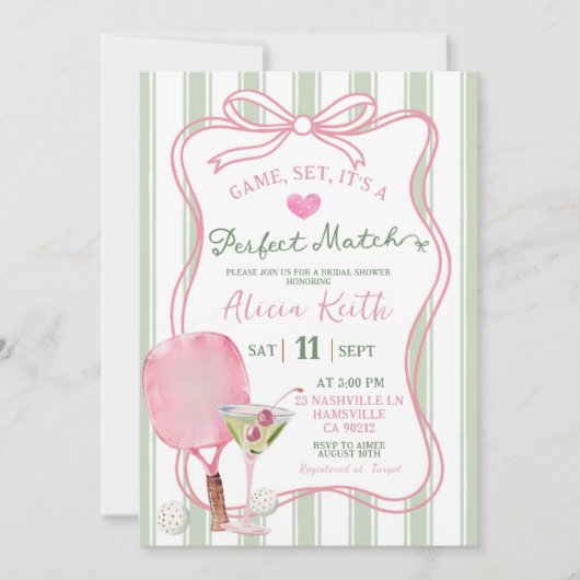 Sage Green Quirky Pickle ball Vrijgezellenfeest Kaart (Voorkant)