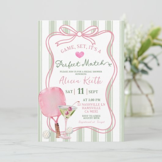 Sage Green Quirky Pickle ball Vrijgezellenfeest Kaart (Staand voorkant)