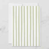 Sage Green Quirky Stripes Wedding Invitation Kaart (Achterkant)