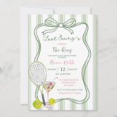 Sage Green Quirky Tennis Vrijgezellenfeest Kaart (Voorkant)