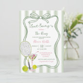 Sage Green Quirky Tennis Vrijgezellenfeest Kaart (Staand voorkant)